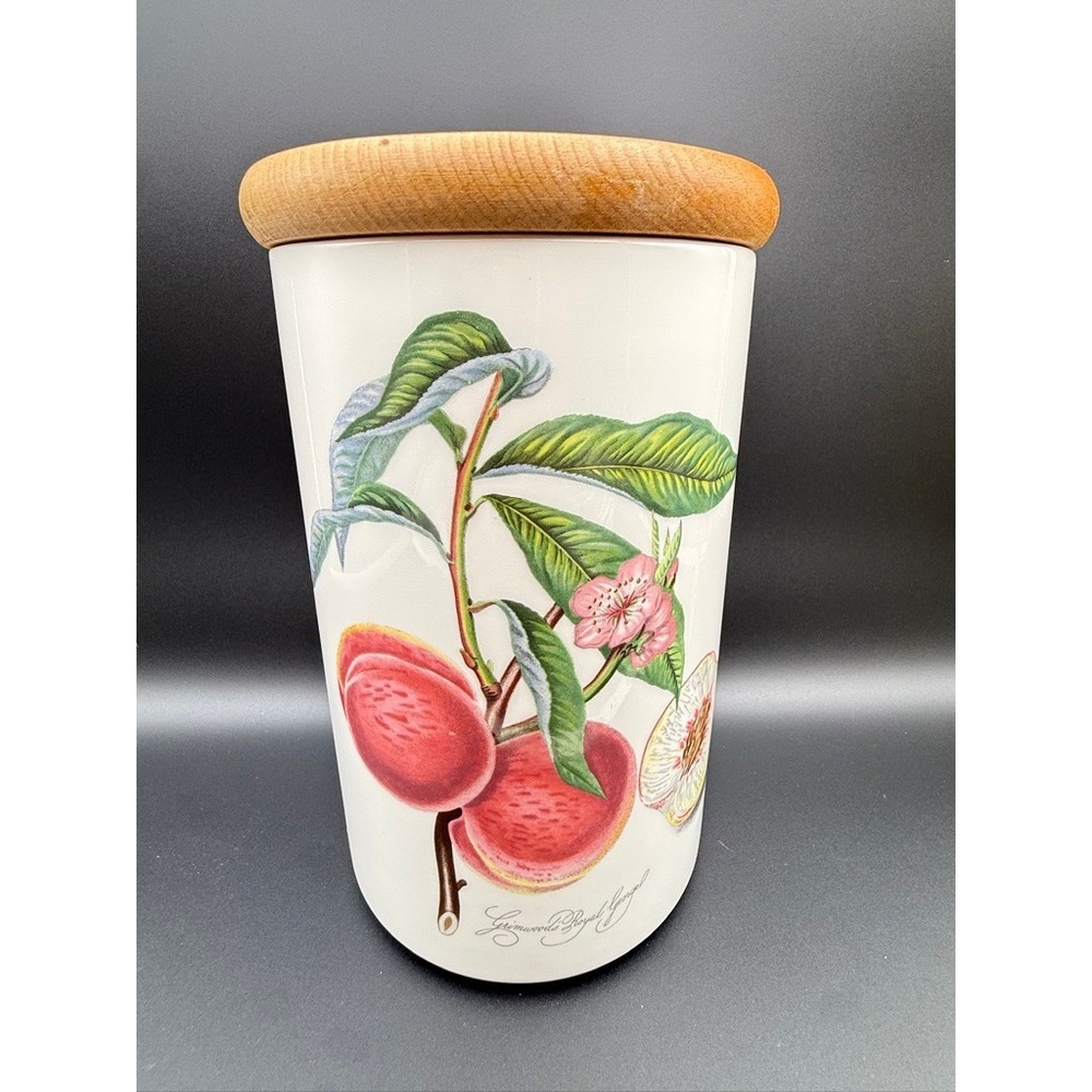 Vintage Portmeirion Pomona Storage Canister 8.5" Jar Royal Peach Fruit Large